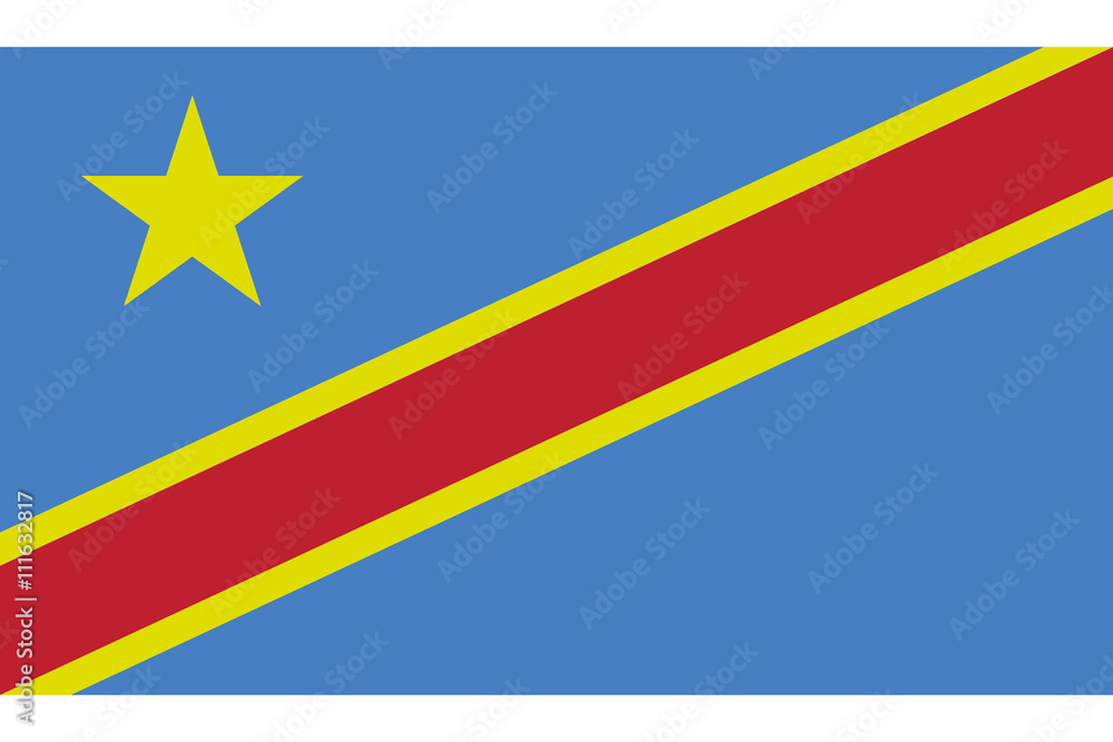 Democratic Republic of Congo Flag, isolated on white background vector illustration Democratic Republic of Congo Flag, isolated on white background vector illustration
