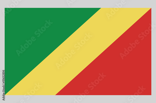 Congo official flag, stylish vector illustration