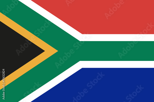 South Africa flag, official colors and proportion correctly, stylish vector illustration