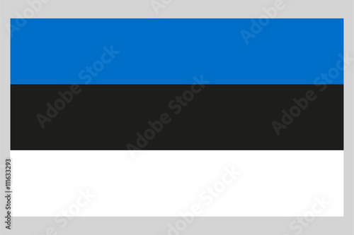 Estonia official flag, the exact proportions isolated on gray background, vector illustration
