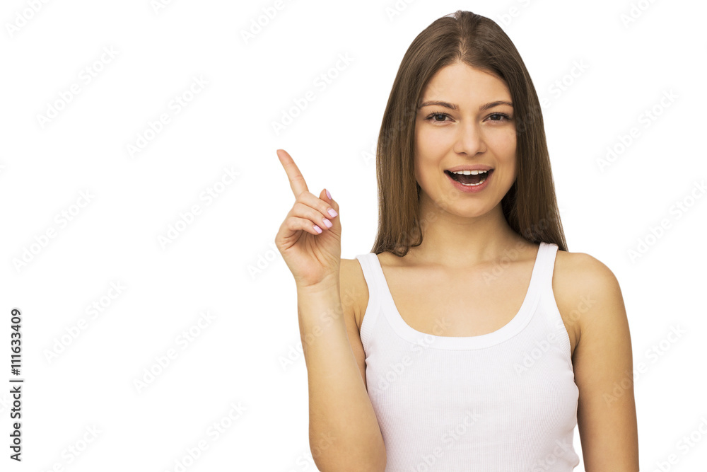 Happy young woman isolated on white background Happy young woman isolated on white background