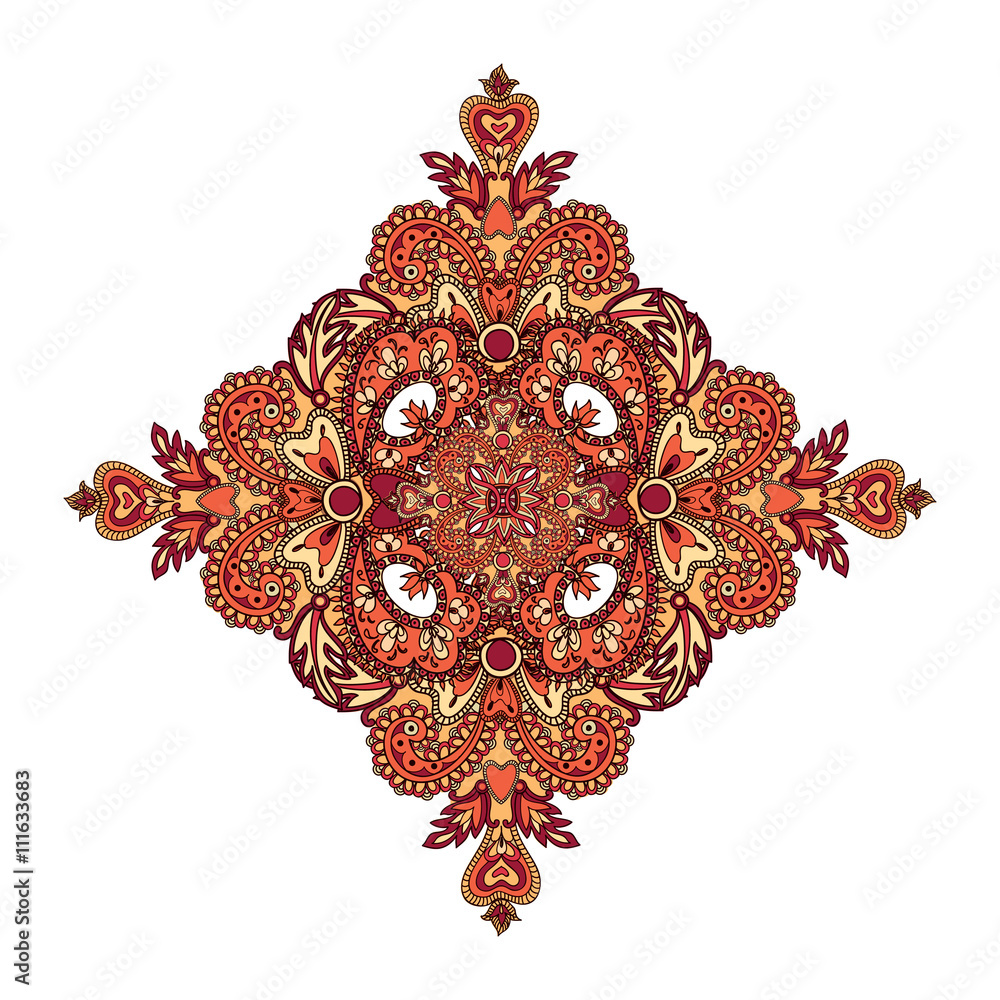 Geometric flower Arabic ornament background Oriental ethnic mandala amulet