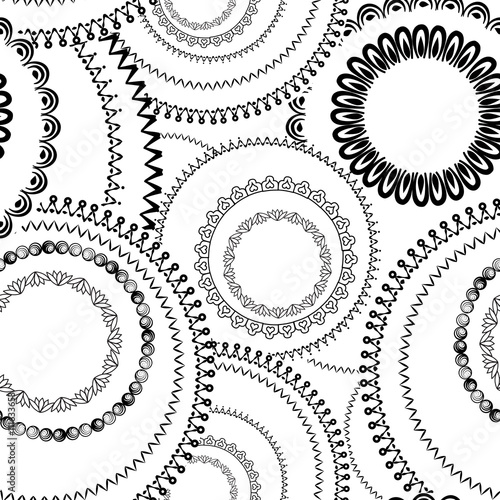  Abstract geometric doodle seamless pattern. Grange bubble ornament Ornamental background