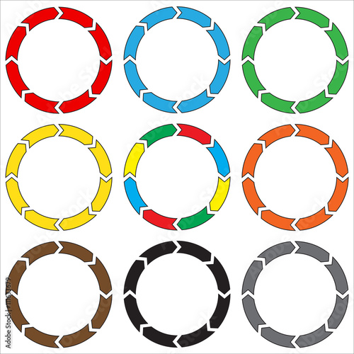 Circle, ring arrow. Set of colorful circle banners. Vector, EPS. Set-1