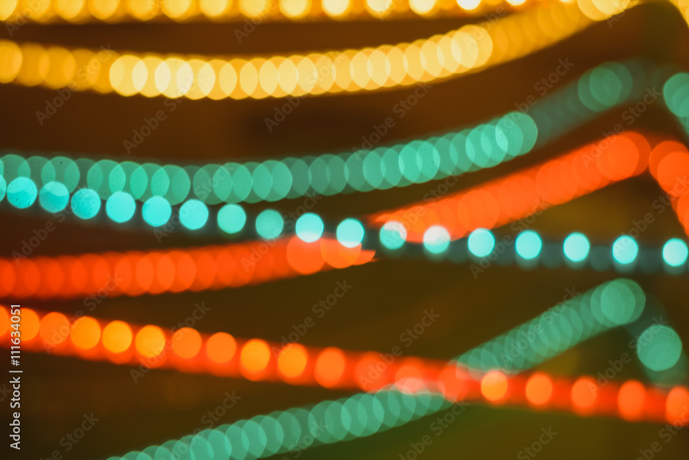 Abstract circular bokeh background of Christmas lights