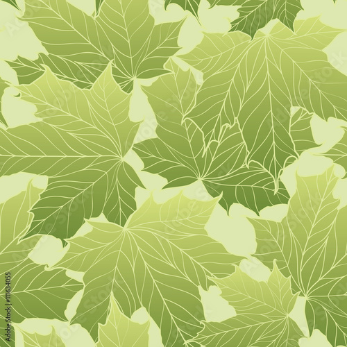  Floral seamless pattern. Leaves background. Nature ornamental te 