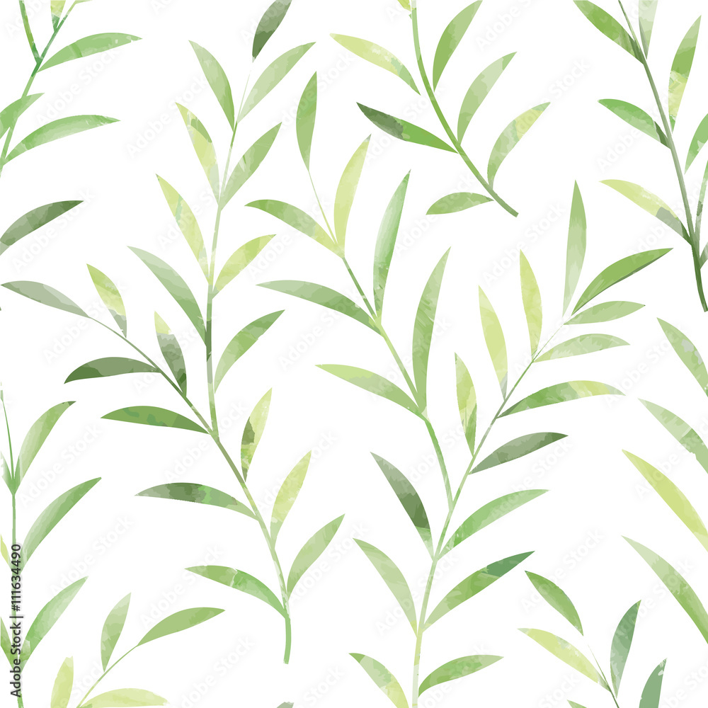 Floral seamless pattern. Leaves background. Nature ornamental background
