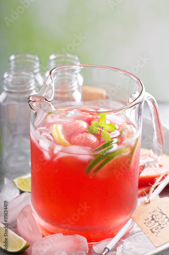 Wallpaper Mural Watermelon drink with lime in a pitcher Torontodigital.ca