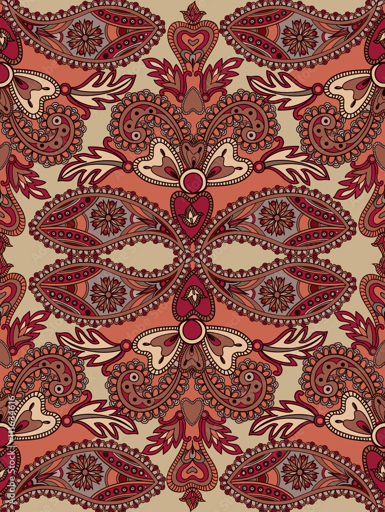 Foral geometric seamless pattern. Abstract flourish oriental fractal ornament Foral geometric seamless pattern. Abstract flourish oriental fractal ornament