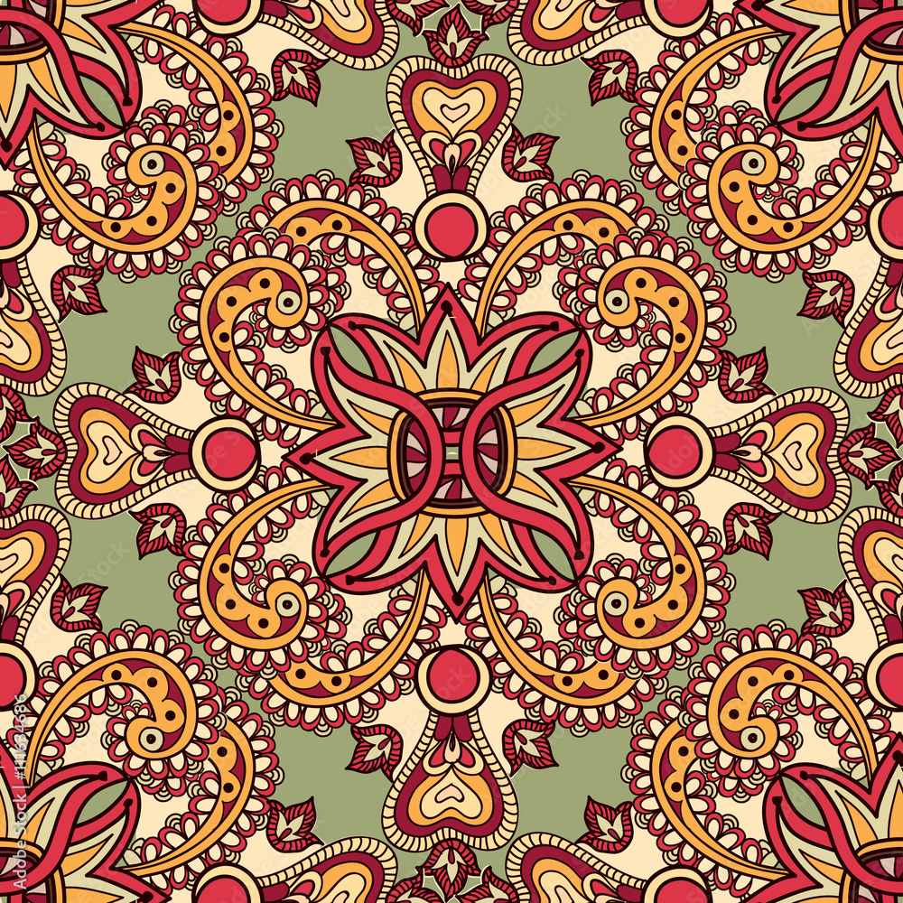 Foral geometric seamless pattern. Abstract flourish oriental ornament Foral geometric seamless pattern. Abstract flourish oriental ornament