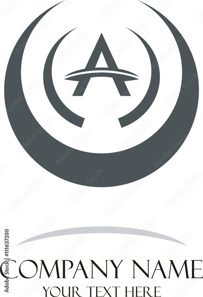 Vector graphic elegant design font A with sample text 