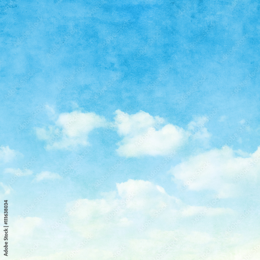 Blue sky with clouds in grunge style. Blue sky with clouds in grunge style.