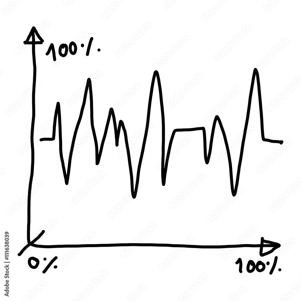 Hand drawn symbol in business graph.