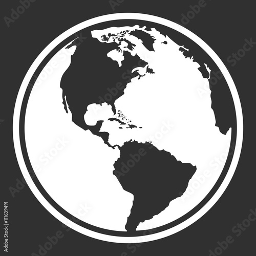 Earth planet globe web and mobile icon