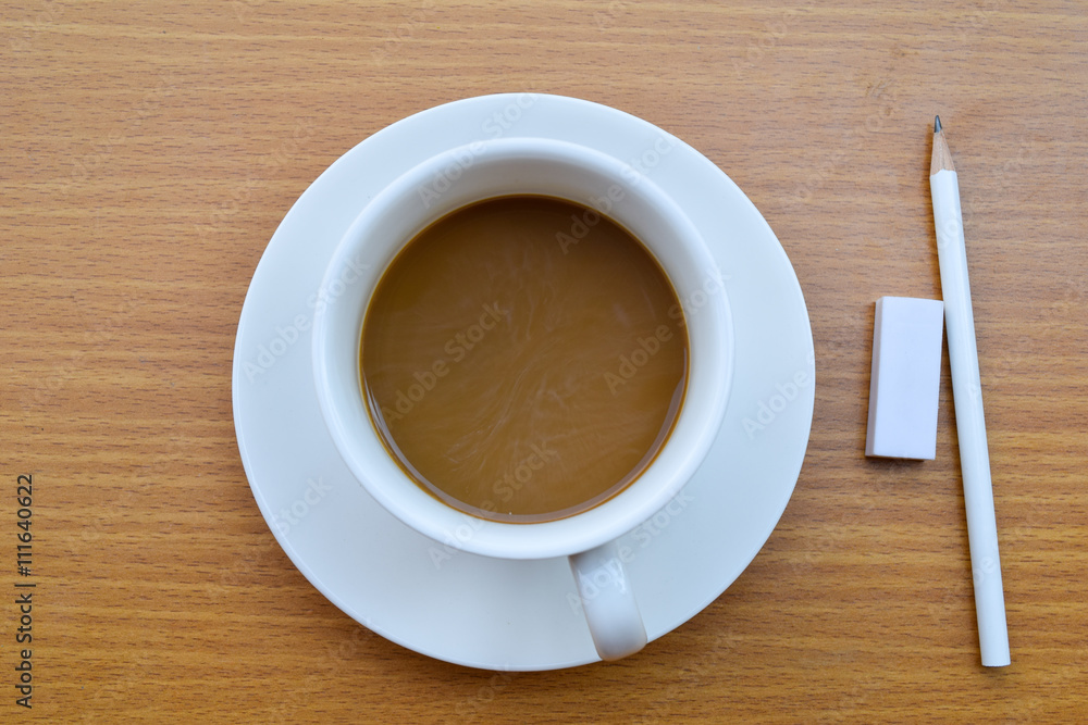 office table with cup of coffee office table with cup of coffee