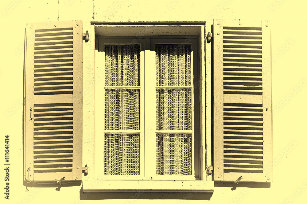 Fototapeta premium Window with Open Shutter