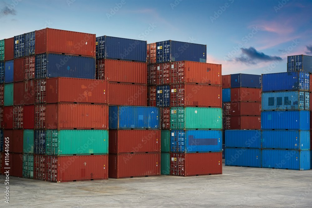 Stack of Cargo Containers at the docks Stack of Cargo Containers at the docks