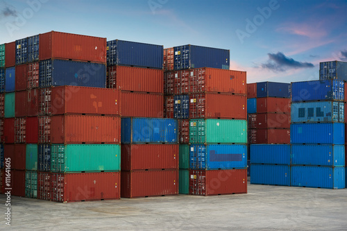 Stack of Cargo Containers at the docks