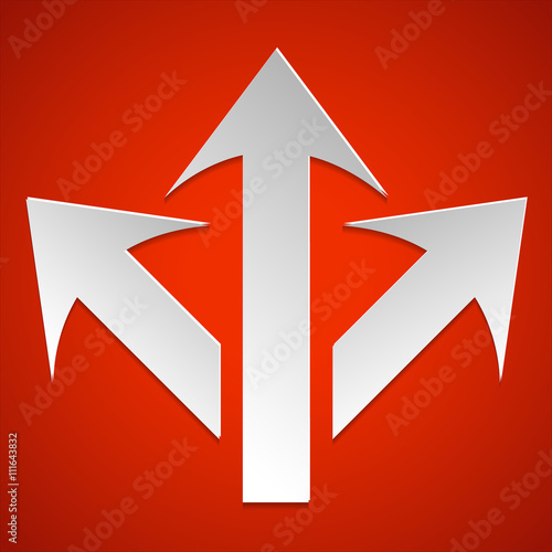 3 side arorw icon vector. Arrow logo. Arrow vector design. 3 way arrows. photo