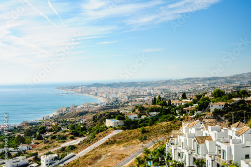 Panoramic view from Benalmadena to Fuengirola, Costa del Sol, Andalusia, Spain photo