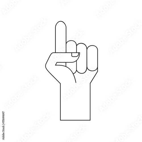 Pointing finger line icon photo