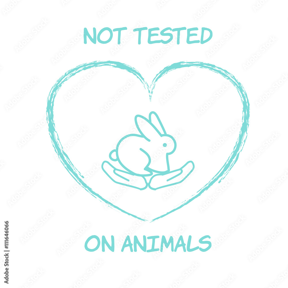Not tested on animals illustration logo Not tested on animals illustration logo