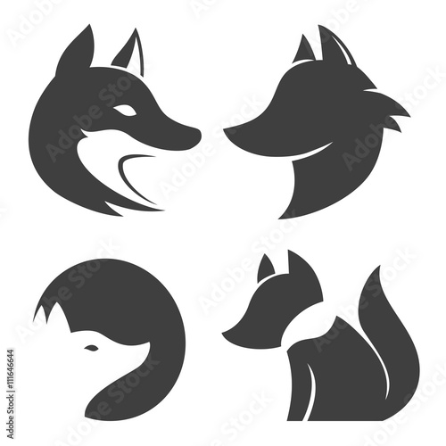 Stylized fox head icon vector