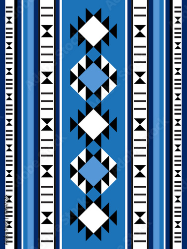 Blue Middle Eastern Rug Pattern From The Arabian Gulf Region