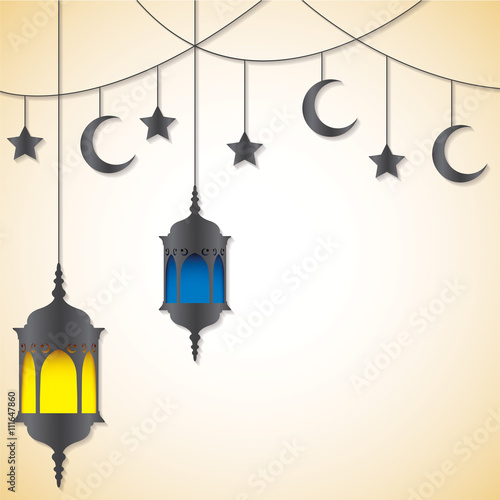 Moroccan lantern card in vector format.