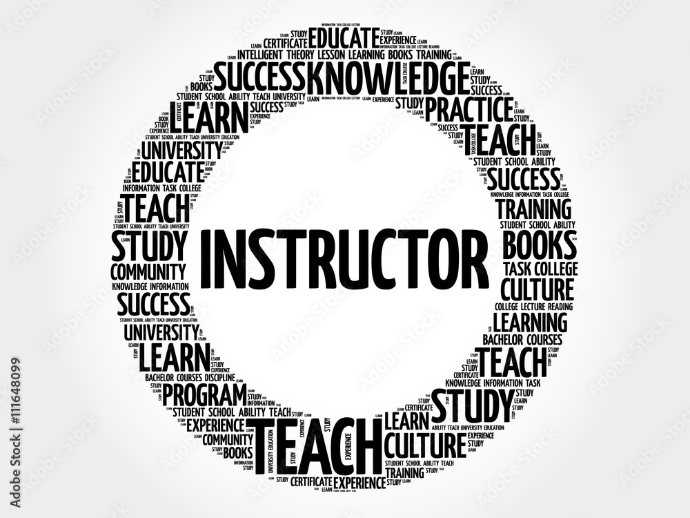 INSTRUCTOR word cloud, education concept
