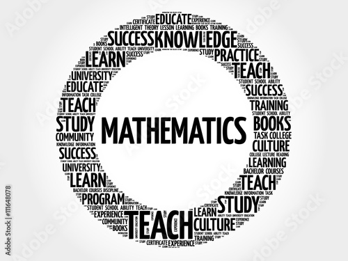 Mathematics word cloud, education concept
