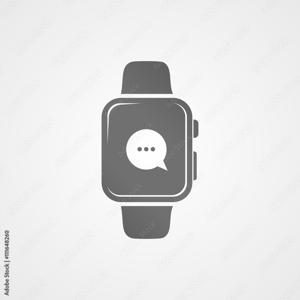 Smart watch with application icon on screen. Smart watch with application icon on screen.
