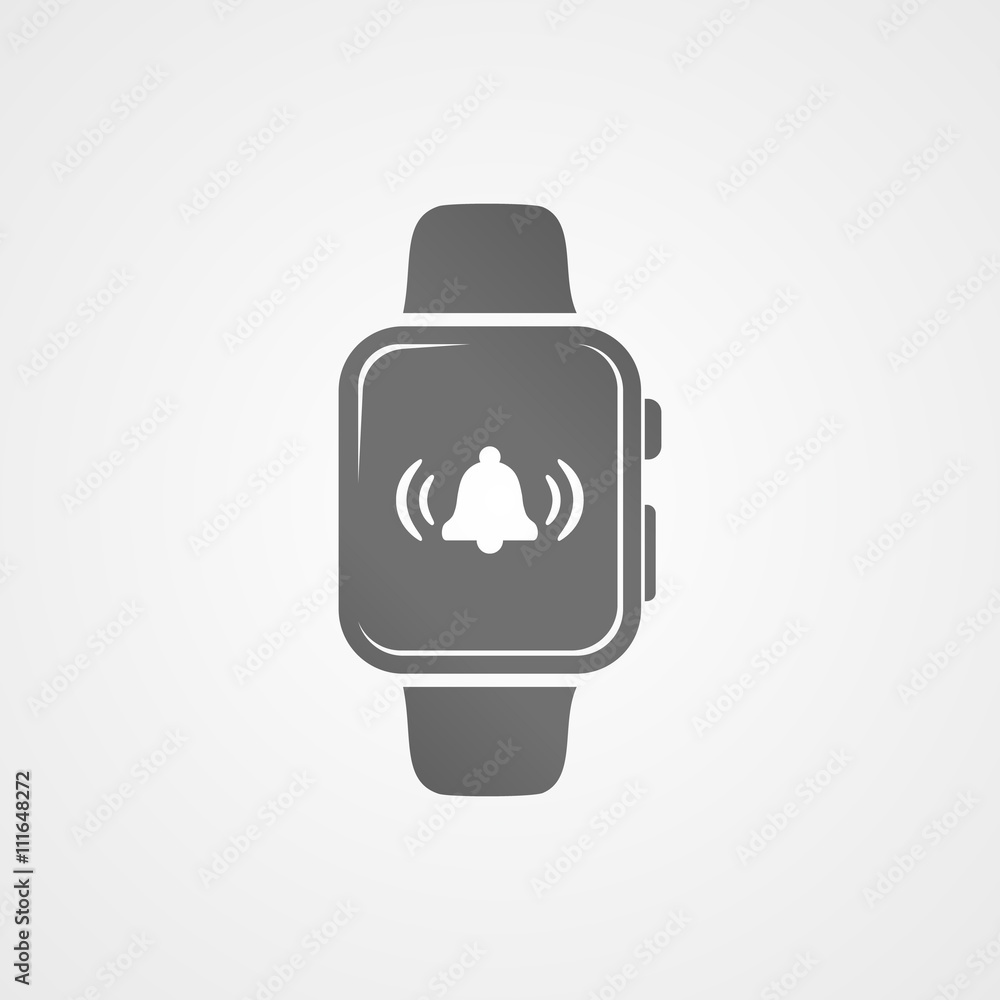 Smart watch with application icon on screen. Smart watch with application icon on screen.