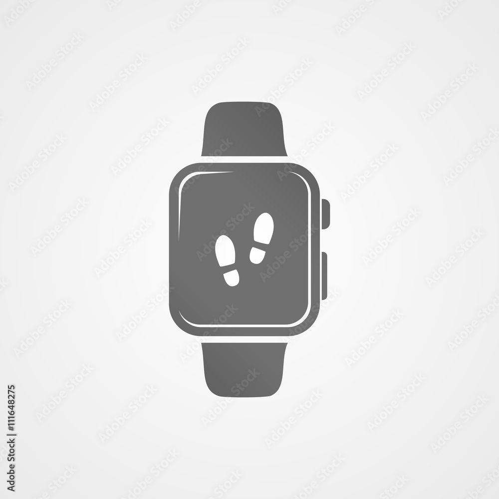 Smart watch with application icon on screen. Smart watch with application icon on screen.