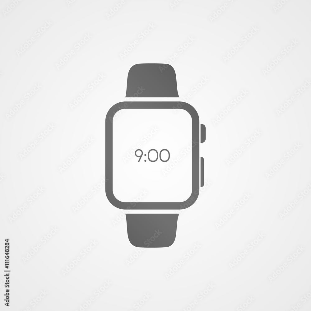 Smart watch with application icon on screen. Smart watch with application icon on screen.