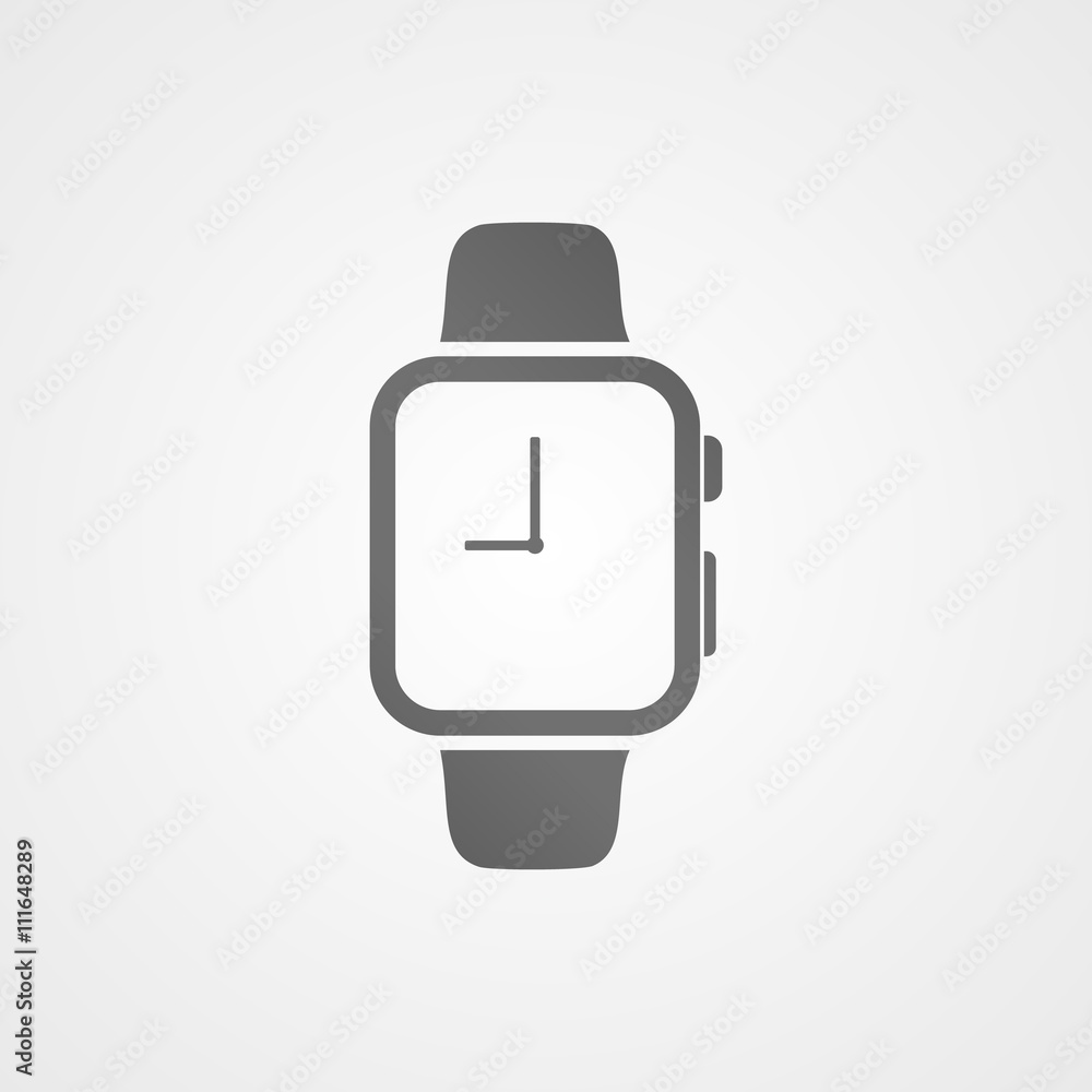 Smart watch with application icon on screen. Smart watch with application icon on screen.