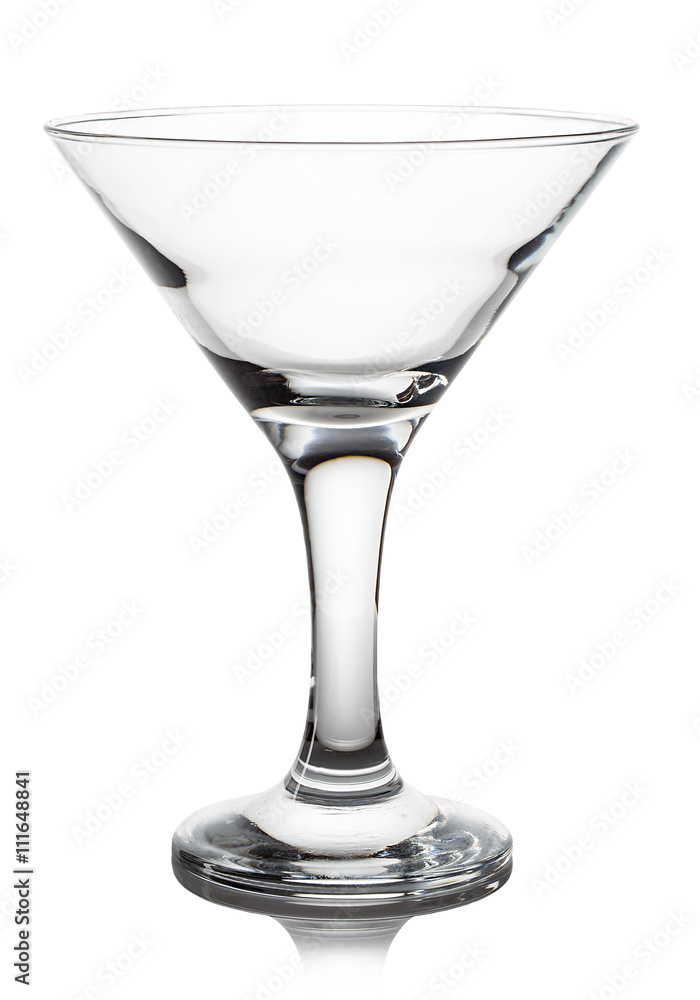 Empty glass of martini close-up isolated on a white background. Empty glass of martini close-up isolated on a white background.