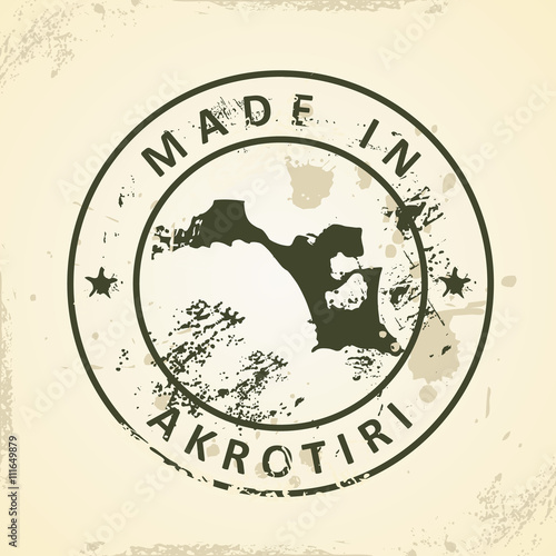 Stamp with map of Akrotiri