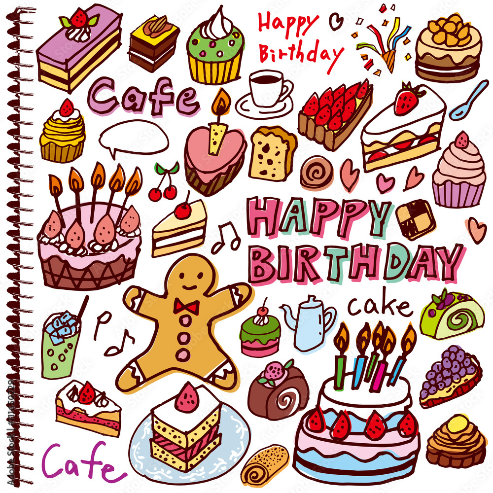 ケーキ 落書き ノート 白 ケーキ 落書き ノート 白