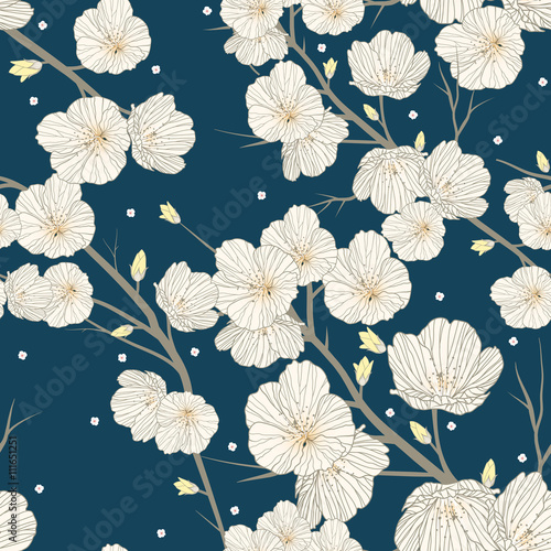 Cherry blossom seamless pattern