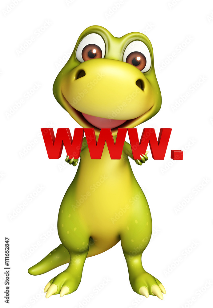 Fototapeta premium Dinozaur postać z kreskówki z www. znak