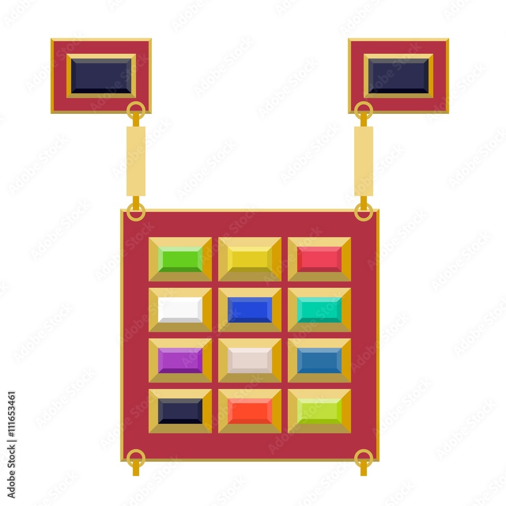 High priest's breastplate in old testament, ephod, flat design Stock