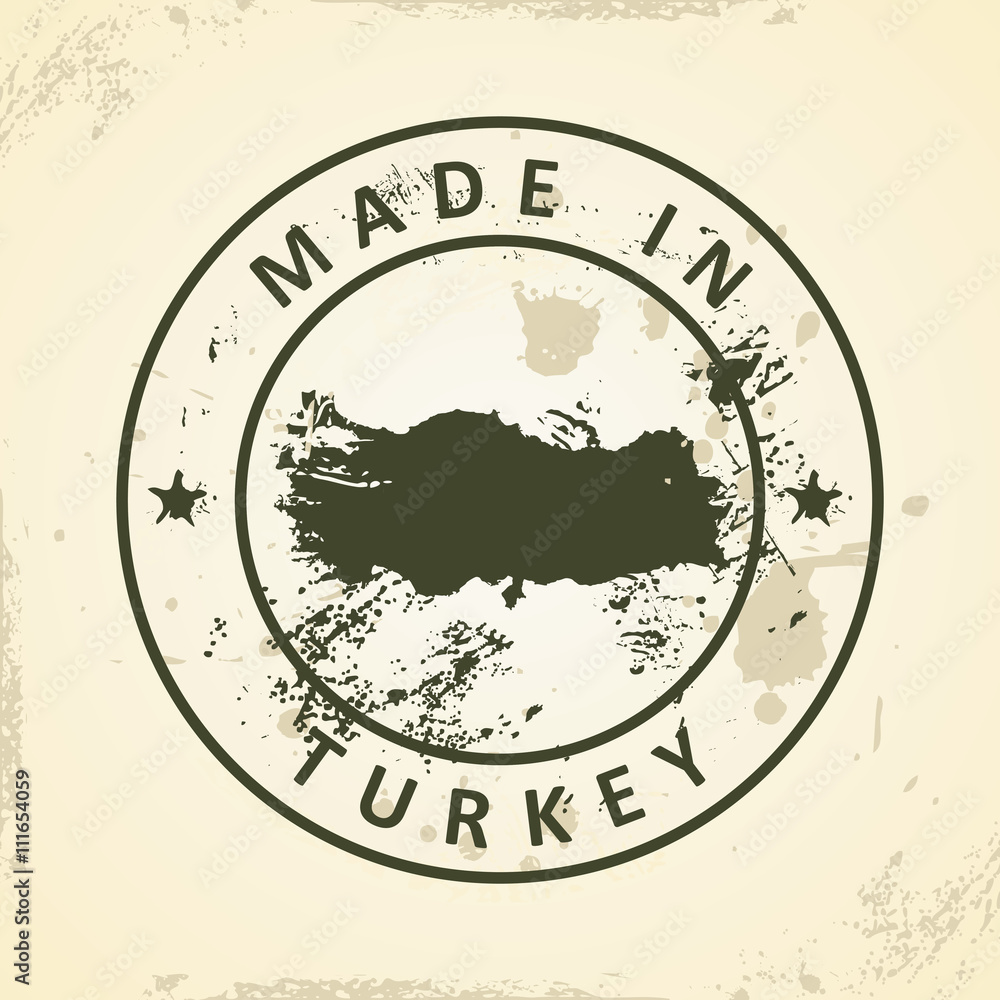 Stamp with map of Turkey Stamp with map of Turkey