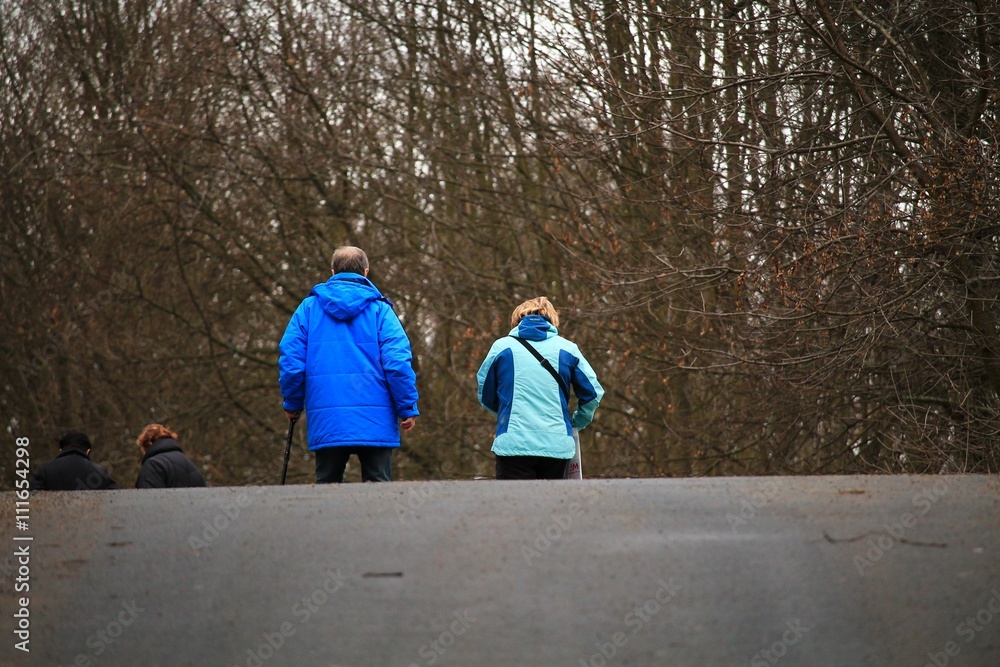 Seniors on walk Seniors on walk
