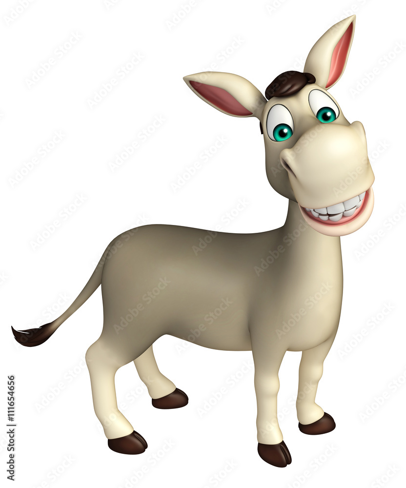 cute Donkey funny cartoon character Stock Illustration | Adobe Stock