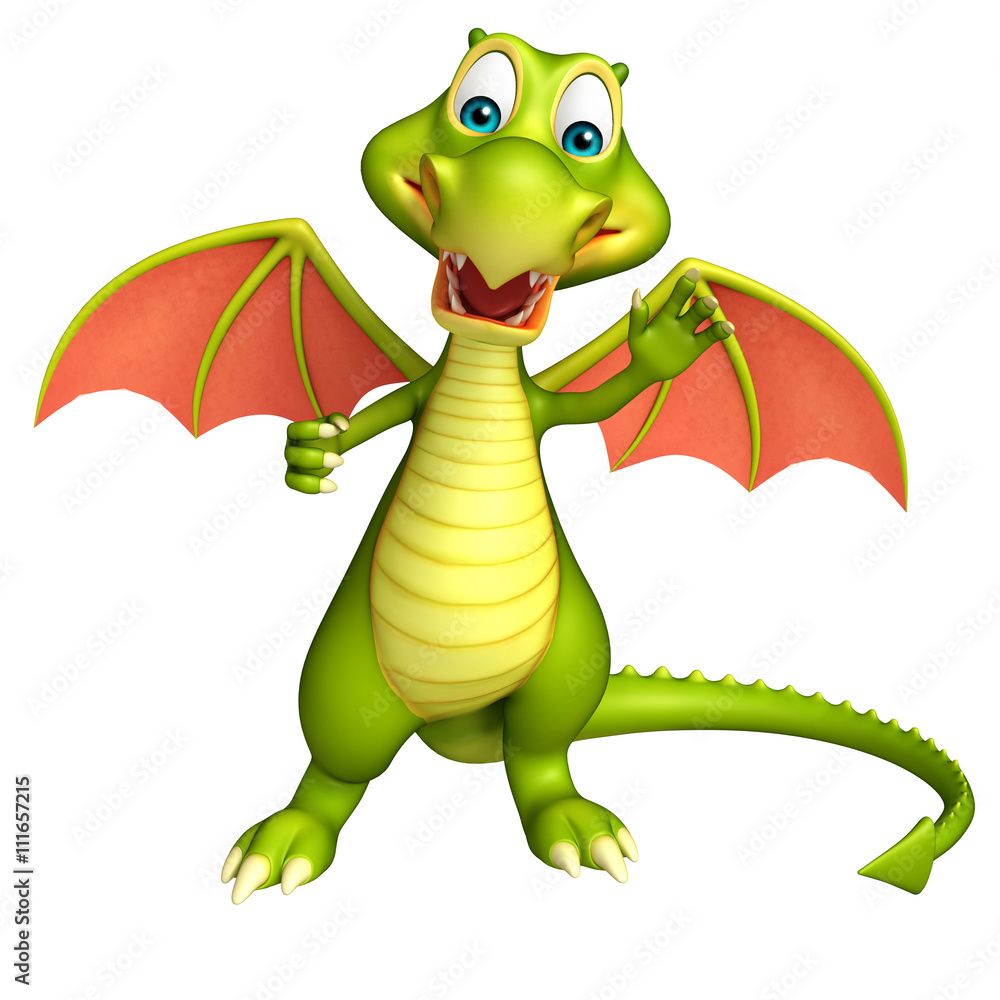 Fototapeta premium cute Dragon funny cartoon character