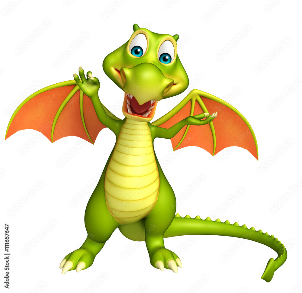 Fototapeta premium cute Dragon funny cartoon character