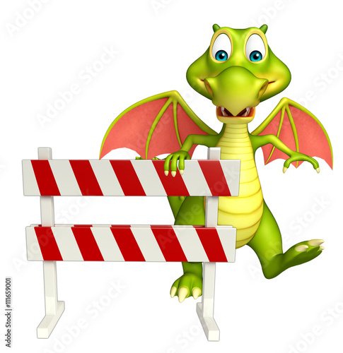 fun Dragon cartoon character with baracade photo