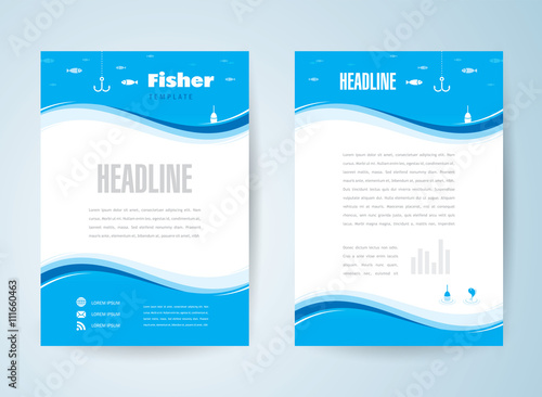 flyer brochure design template background fisher