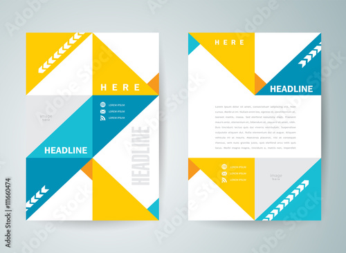 flyer brochure design template size A4 geometric abstract
